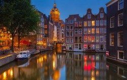 Fotobehang Amsterdam at night 126414503